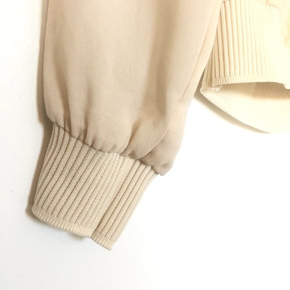 VINTAGE Daniel Martin by Boyd Babbitt Sheer Cream Long Sleeve V-Neck Blouse Top - Picture 8 of 9